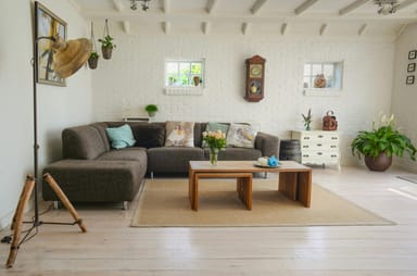 quaint living room with couch and coffee table